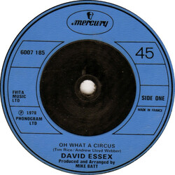 David Essex Oh What A Circus USED VINYL 7INCH SINGLE 45 RPM