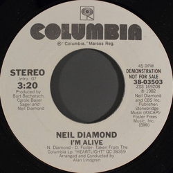 Neil Diamond I'm Alive Vinyl 7" USED