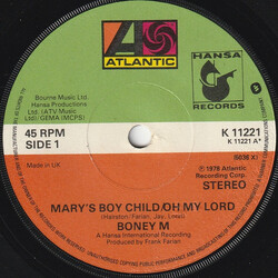Boney M. Mary's Boy Child/Oh My Lord USED VINYL 7INCH 45 RPM