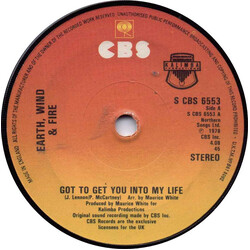 Earth, Wind & Fire Got To Get You Into My Life USED VINYL 7INCH 45 RPM SINGLE STEREO
