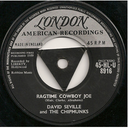 David Seville / The Chipmunks Ragtime Cowboy Joe Vinyl 7" USED