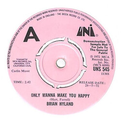 Brian Hyland Only Wanna Make You Happy USED VINYL 7INCH 45 RPM PROMO