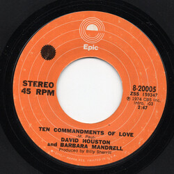 David Houston / Barbara Mandrell Ten Commandments Of Love USED VINYL 7INCH 45 RPM STYRENE STEREO