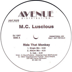 MC Luscious Ride That Monkey VINYL 12" USED