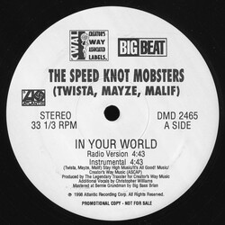 The Speed Knot Mobsters In Your World / Adrenaline Rush USED VINYL 12INCH 33 S RPM SINGLE PROMO
