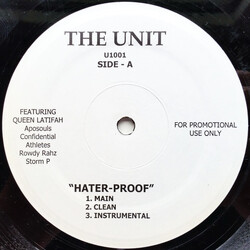The Unit (3) / Queen Latifah Hater-Proof USED VINYL 12INCH 33 S RPM SINGLE PROMO