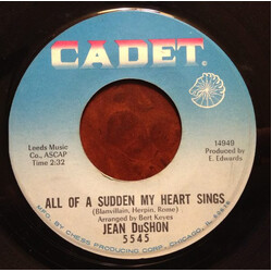 Jean DuShon All Of A Sudden My Heart Sings / For Once In My Life USED VINYL 7INCH SINGLE 45 RPM