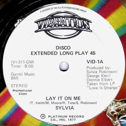 Sylvia Robinson Lay It On Me / Stop (Boy) USED VINYL 12INCH 45 RPM PROMO