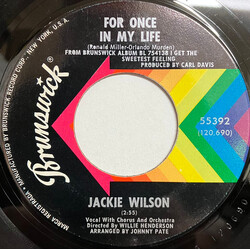 Jackie Wilson For Once In My Life USED VINYL 7INCH 45 RPM