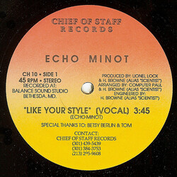 Echo Minott Like Your Style USED VINYL 12INCH 45 RPM