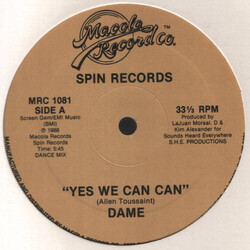 Dame Yes We Can Can USED VINYL 12INCH SINGLE 33 S RPM