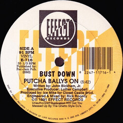 Bustdown Putcha Ballys On USED VINYL 12INCH 33 S RPM SINGLE