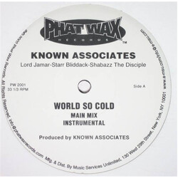 Known Associates World So Cold / What They Want USED VINYL 12INCH 33 S RPM