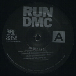 Run-DMC 30 Days USED VINYL 12INCH 33 S RPM REISSUE