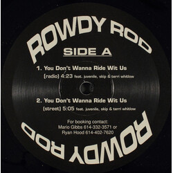 Rowdy Rod You Don't Wanna Ride Wit Us USED VINYL 12INCH 33 S RPM