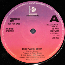 Harriet Schock Hollywood Town Vinyl 7" USED