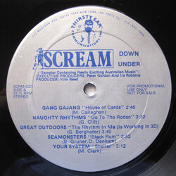 Various Scream Down Under ("Sampler Containing Really Exciting Australian Music") USED VINYL 12INCH 33 S RPM PROMO