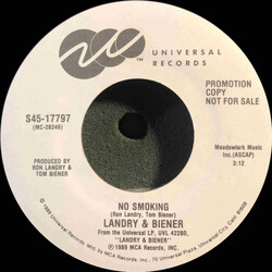 Landry & Biener No Smoking / Snits USED VINYL 7INCH 45 RPM SINGLE PROMO