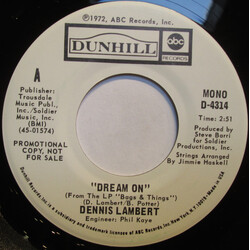 Dennis Lambert Dream On USED VINYL 7INCH 45 RPM PROMO