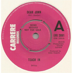 Teach-In Dear John USED VINYL 7INCH PROMO