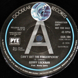 Gerry Lockran Can't Get The Fingerpickin' USED VINYL 7INCH 45 RPM PROMO