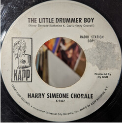 The Harry Simeone Chorale The Little Drummer Boy USED VINYL 7INCH 33 S RPM PROMO