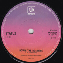 Status Quo Down The Dustpipe USED VINYL 7INCH 45 RPM SINGLE REISSUE