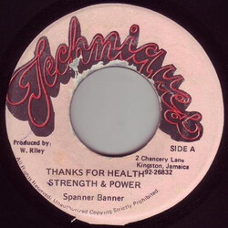 Spanner Banner Thanks For Health Strength & Power USED VINYL 7INCH 45 RPM