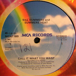 Bill Summers & Summers Heat Call It What You Want / Jammin USED VINYL 12INCH 45 RPM SINGLE