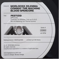 Morlockk Dilemma / Conway (6) / Blood Spencore Pestizid USED VINYL 7INCH 45 RPM SINGLE LIMITED EDITION