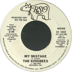 The Kingbees My Mistake USED VINYL 7INCH 45 RPM PROMO SINGLE