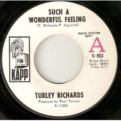 Turley Richards Such A Wonderful Feeling USED VINYL 7INCH 45 RPM SINGLE PROMO
