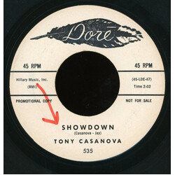 Tony Casanova (2) Showdown / Boogie Woogie Feeling USED VINYL 7INCH 45 RPM PROMO
