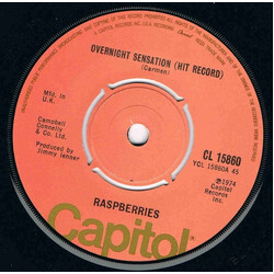 Raspberries Overnight Sensation (Hit Record) USED VINYL 7INCH 45 RPM SINGLE REISSUE