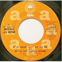 Sly & The Family Stone If It Were Left Up To Me Vinyl 7" USED