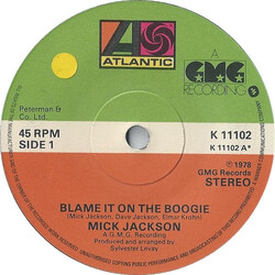 Mick Jackson Blame It On The Boogie USED VINYL 7INCH 45 RPM SINGLE