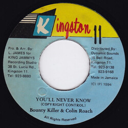 Bounty Killer / Colin Roach You'll Never Know USED VINYL 7INCH 45 RPM