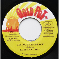 Elephant Man Giving Them Peace USED VINYL 7INCH 45 RPM
