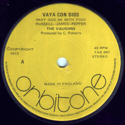 The Vaughns / Bunny Reece Vaya Con Dios / Tammy USED VINYL 7INCH 45 RPM