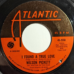 Wilson Pickett I Found A True Love / For Better Or Worse USED VINYL 7INCH 45 RPM SINGLE STYRENE