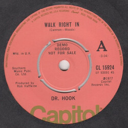 Dr. Hook Walk Right In USED VINYL 7INCH 45 RPM SINGLE PROMO