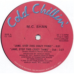 MC Shan Jane, Stop This Crazy Thing USED VINYL 12INCH 33 S RPM
