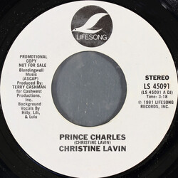 Christine Lavin Prince Charles USED VINYL 7INCH 45 RPM PROMO STYRENE STEREO
