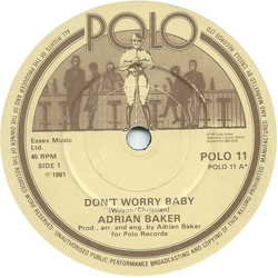 Adrian Baker Don't Worry Baby Vinyl 7" USED
