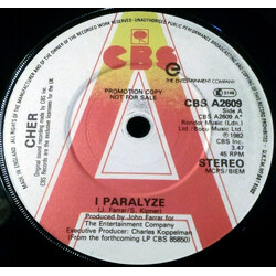 Cher I Paralyze USED VINYL 7INCH PROMO 45 RPM