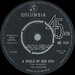 The Seekers A World Of Our Own USED VINYL 7INCH 45 RPM SINGLE