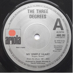 The Three Degrees My Simple Heart USED VINYL 7INCH SINGLE 45 RPM