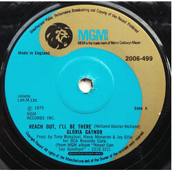 Gloria Gaynor Reach Out, I'll Be There Vinyl 7" USED