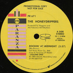The Honeydrippers Rockin' At Midnight USED VINYL 12INCH 33 S RPM PROMO STEREO