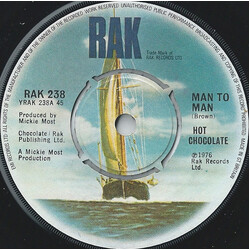 Hot Chocolate Man To Man USED VINYL 7INCH 45 RPM SINGLE